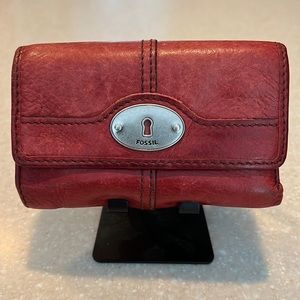 Fossil Red Leather Wallet